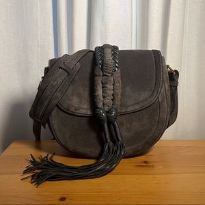 Altuzarra Suede Crossbody Bag in Grey